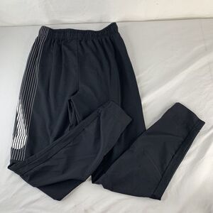Vintage Rare 90s Nike Nylon Soccer Pants Black Gray Striped Swoosh Track‎ Small